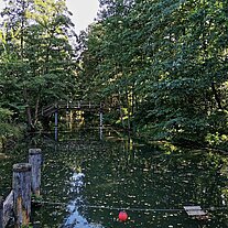 Brücke bei Wehr und Schleuse Hannomühle