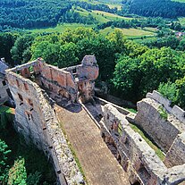Burg Kynau von oben