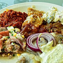 Fischbuffet - Teller voll